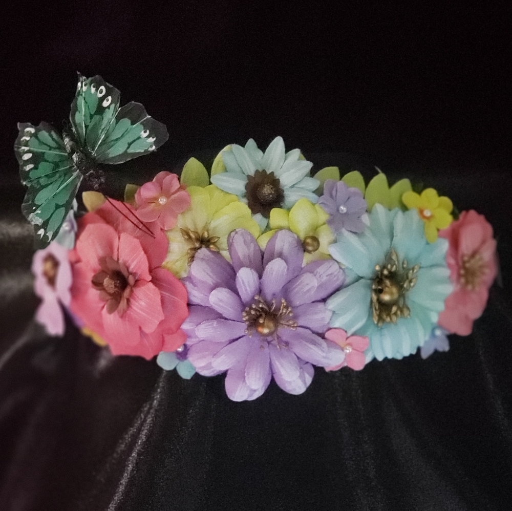 Boho Vibrant Flower Crown (OOAK)
